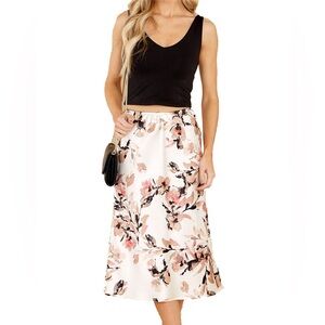 NWT | Band of Gypsies | Forsythia Floral Midi Skirt | Sz S